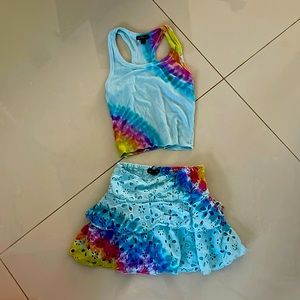FLOWERS BY ZOE Saks Fifth Avenue Girl Crop top Skirt
